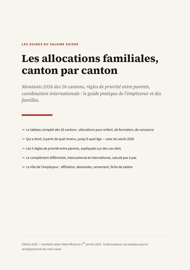 Couverture — Les allocations familiales, canton par canton