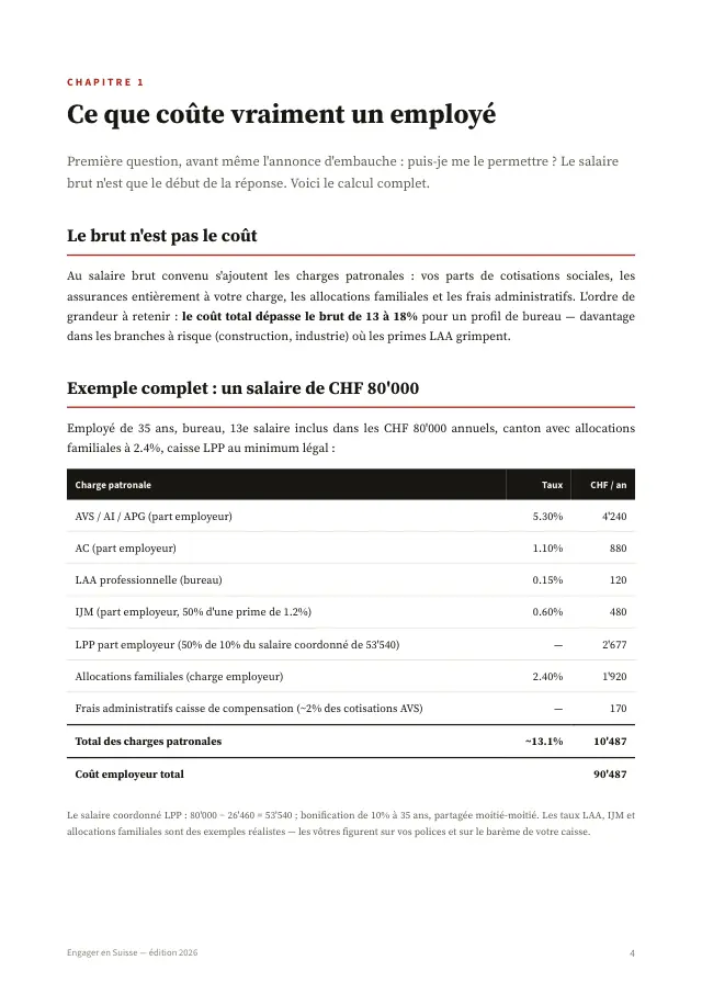 Page intérieure — Engager en Suisse