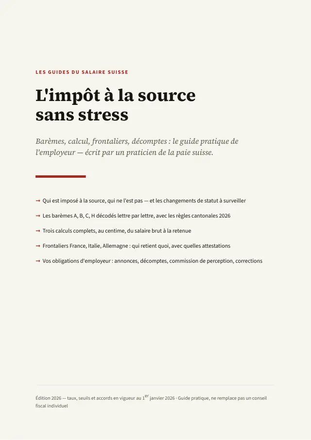 Couverture — L'impôt à la source sans stress